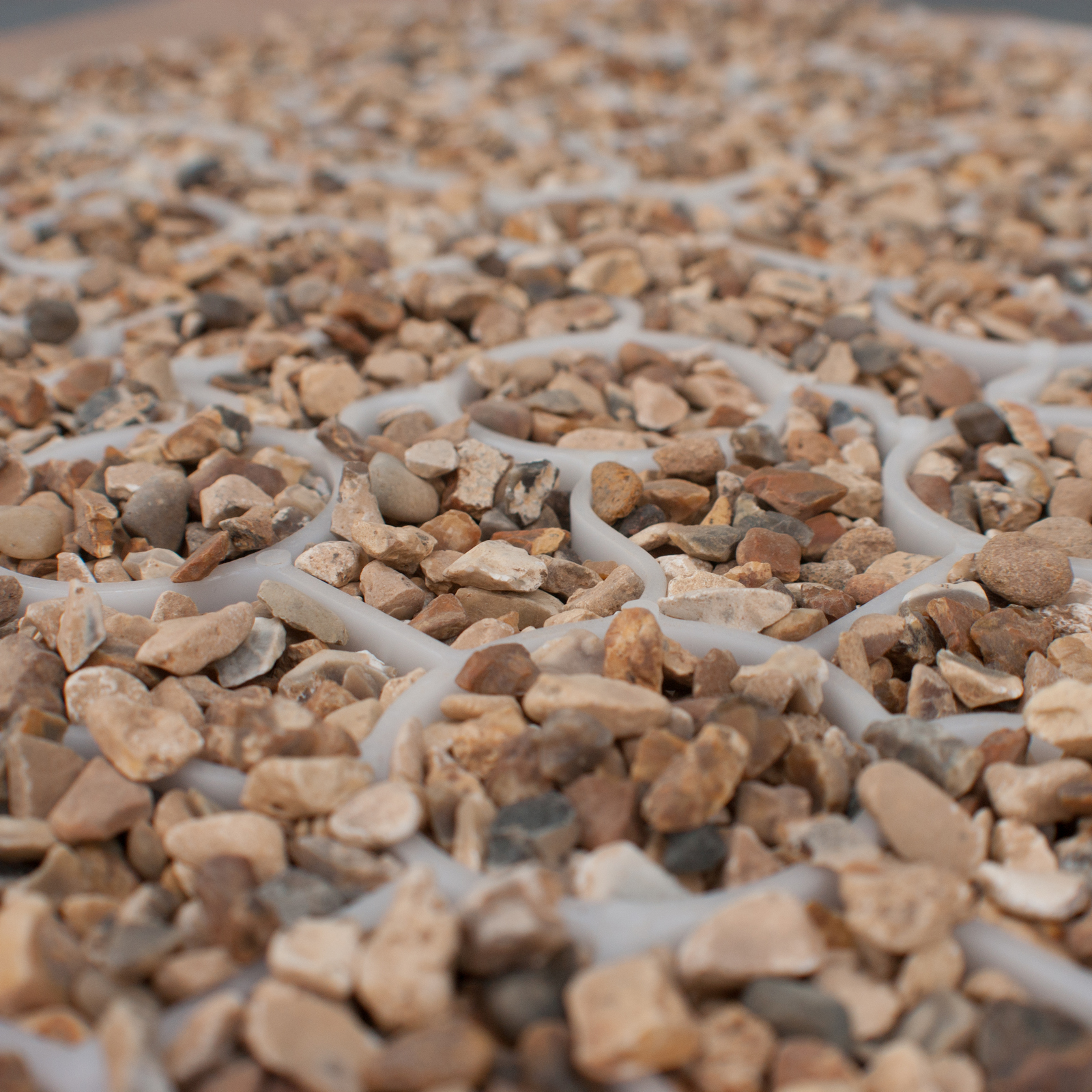 Close-up of natural (white) X-Grid panels